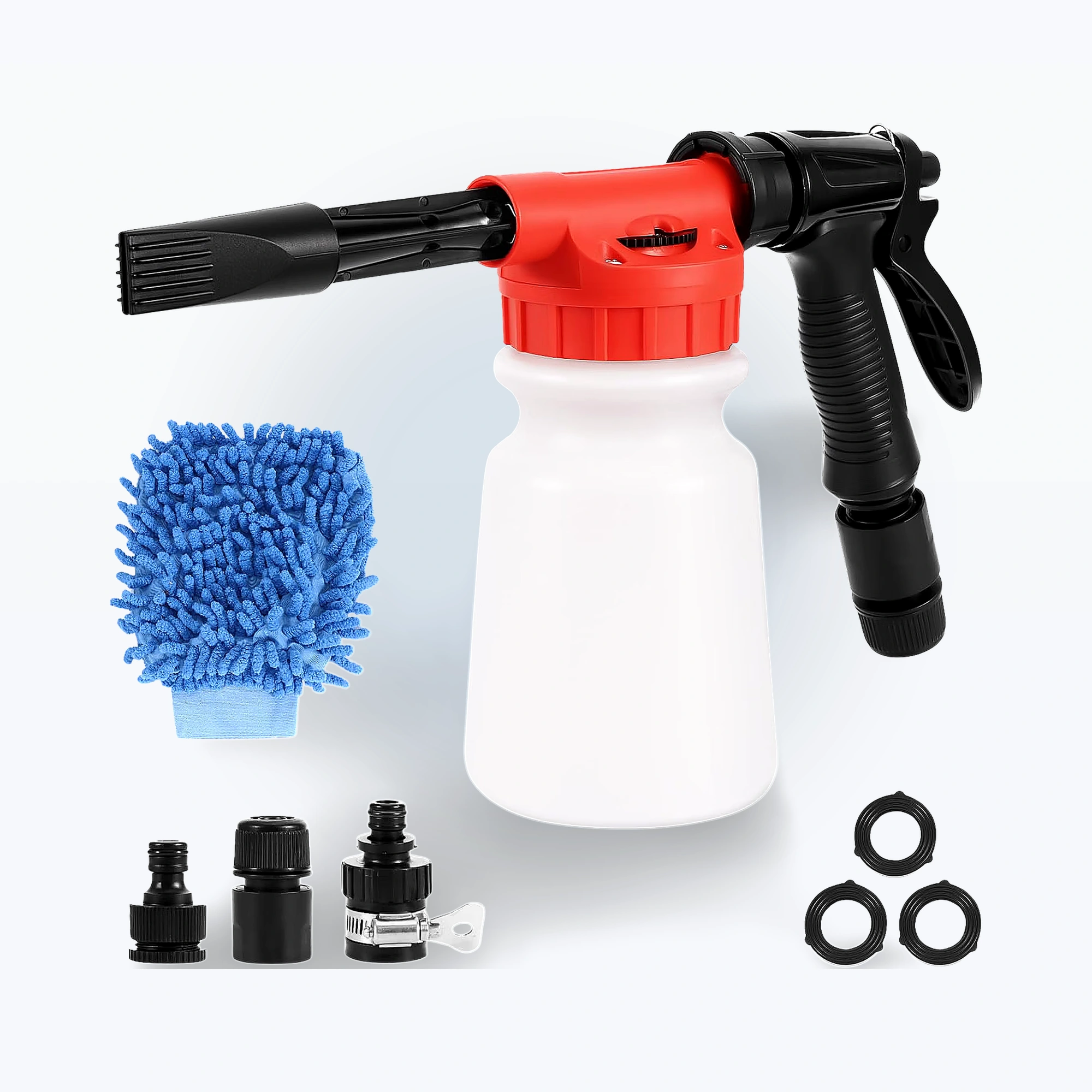 Schaumpistole für Gartenschlauch, 6 Dosierstufen, 900ML, einstellbar, orange