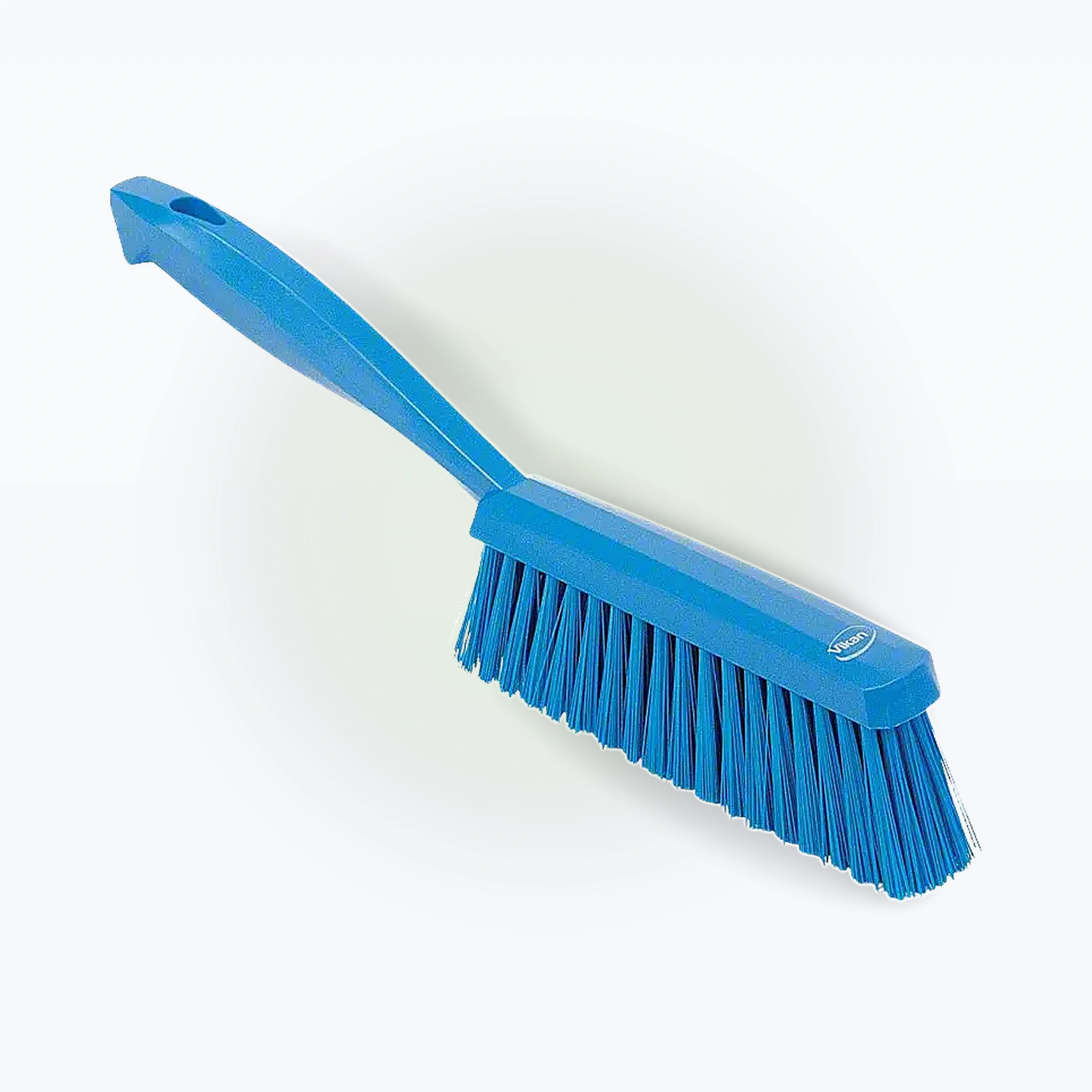 Werkbankbürste / Handfeger: hart, Polyesterborsten, Grifflänge ca. 16,5 cm, Bürstenlänge ca. 16,5 cm, blau