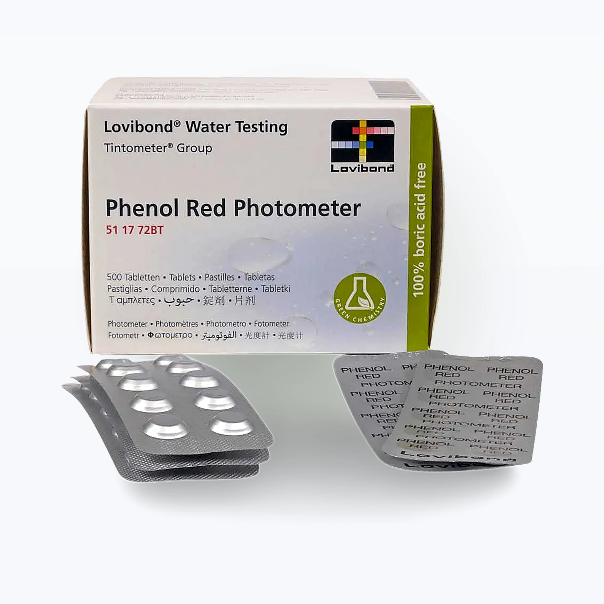 Phenolrot-Tabletten für Photometer,Phenol Red, 500 Stück